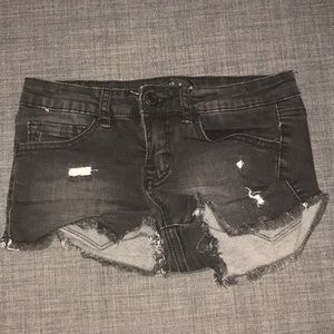 Black Jean Shorts